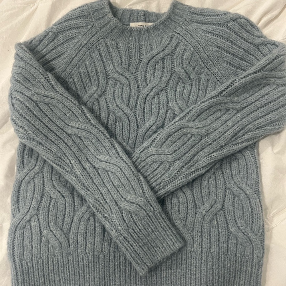 Vince Soft Knit Sweater in Light Blue